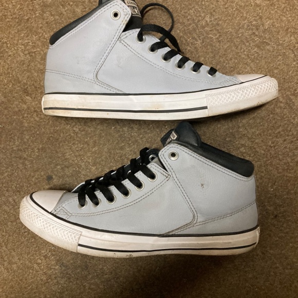 Converse All Star Unisex Light Gray High Top Sneakers - Picture 3 of 6